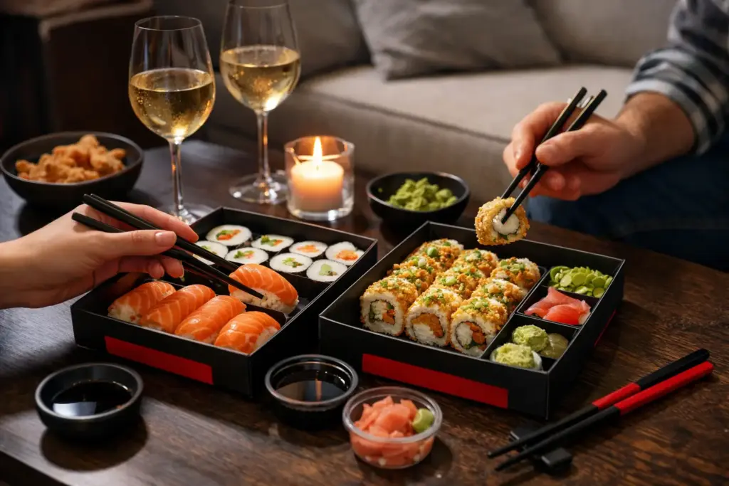 Przykład lekkiego zamówienia sushi na wieczór
