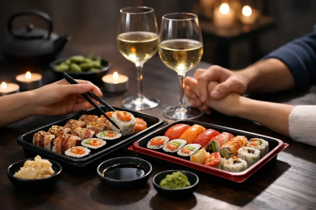 Przykład zamówienia sushi dla pary na wieczór